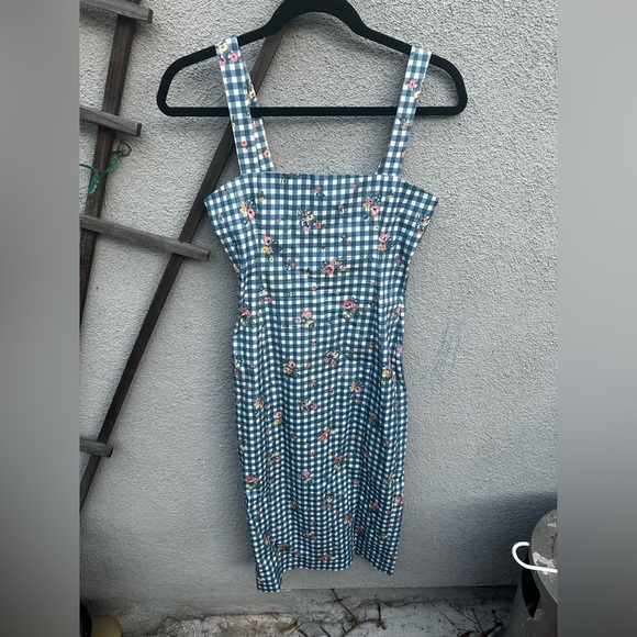 Rouje Anael Blue Checkered Floral Dress - Picture 5 of 11